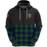 Oliphant Modern Clan Half Of Tartan Zipper Hoodie